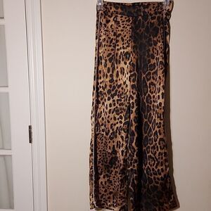 Pretty Little Thing Satin cheetah pants sz. 2